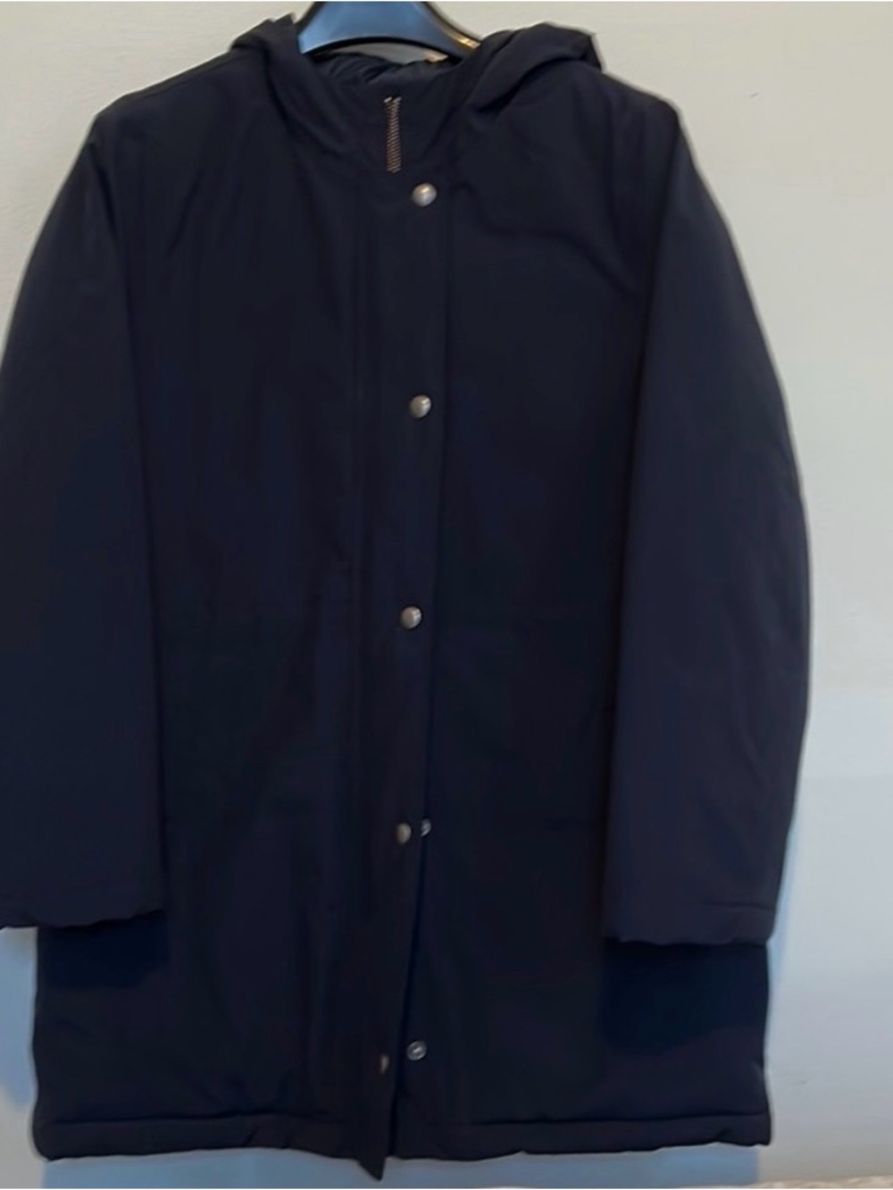 J. Crew Classic Hooded Long Coat - Navy